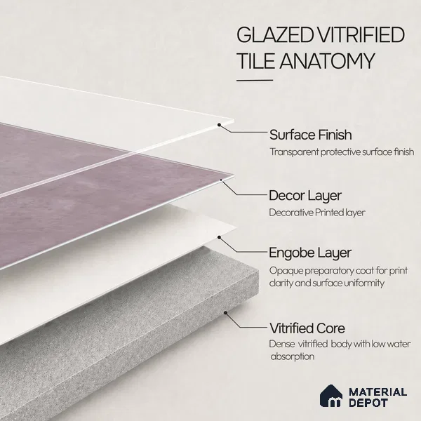 Cement Look Wall & Floor Matte Finish Purple Vitrified Tile | TL 12738 I 4 ft x 2 ft - 8.5 mm | Suitable For Living Room, Hall & Study