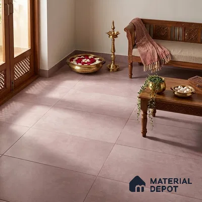 Cement Look Wall & Floor Matte Finish Purple Vitrified Tile | TL 12738 I 4 ft x 2 ft - 8.5 mm | Suitable For Living Room, Hall & Study