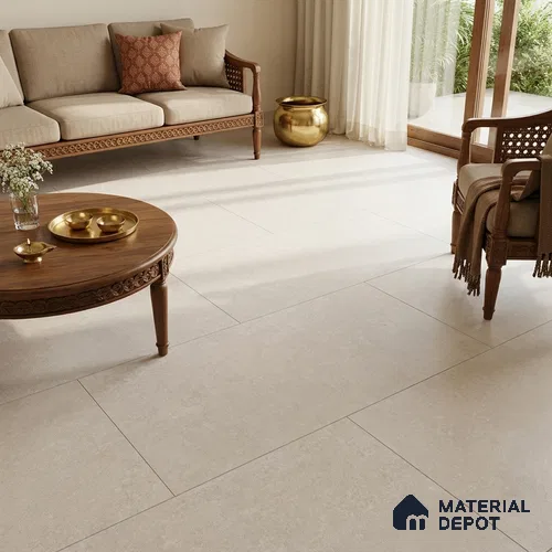 Cement Floor & Wall Tile TL 12739 B Square Light 4 ft x 2 ft Matte Finish Vitrified Tile - 8.5 mm