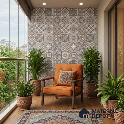 Highlighter Wall Tile TL 12740 Lustrey Brown Decor 4 ft x 2 ft Matte Finish Vitrified Tile - 8.5 mm