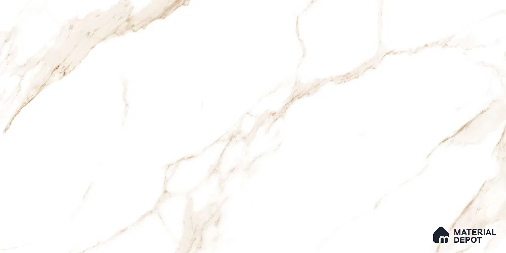 Marble Wall & Floor Tile TL 12742 Gold 4 ft x 2 ft Matte Carving Finish Vitrified Tile - 9 mm | 4 Random Designs | Suitable For Living Room, Bedroom, Kitchen