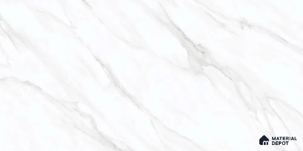 Marble Wall & Floor Tile TL 12743 White 4 ft x 2 ft Matte Carving Finish Vitrified Tile - 9 mm | 4 Random Designs | Suitable For Living Room, Bedroom, Kitchen