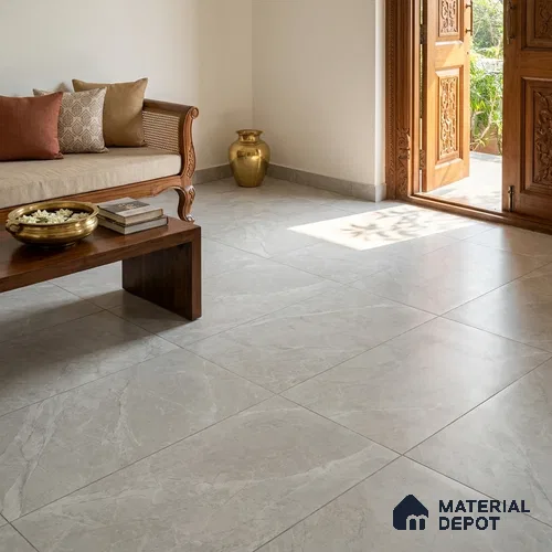 Marble Wall & Floor Tile TL 12746 Fog 4 ft x 2 ft Matte Carving Finish Vitrified Tile - 9 mm | 4 Random Designs | Suitable For Living Room, Bedroom, Kitchen