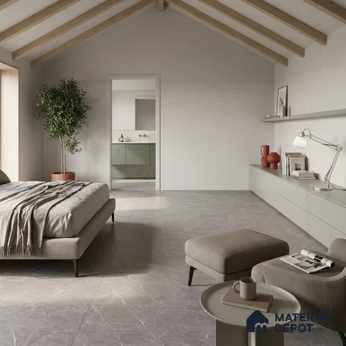 Marble Wall & Floor Tile TL 12748 Smoke 4 ft x 2 ft Matte Carving Finish Vitrified Tile - 9 mm | 4 Random Designs | Suitable For Living Room, Bedroom, Kitchen