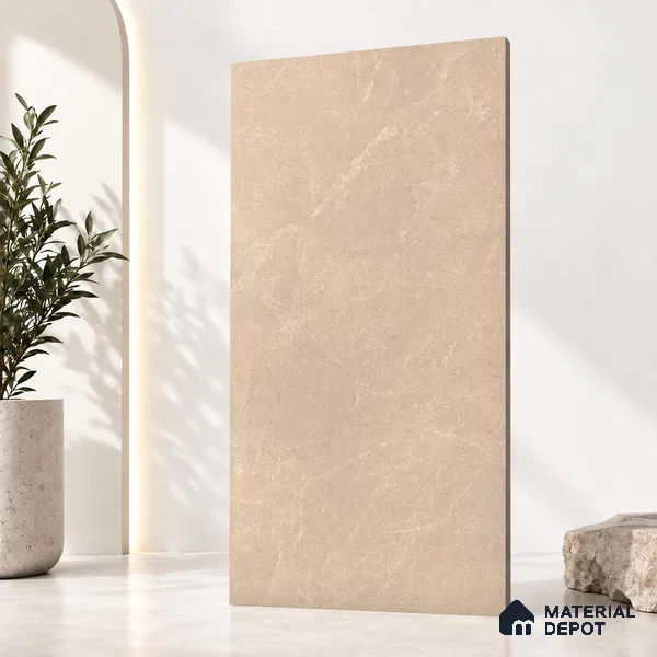 Marble Wall & Floor Tile TL 12751 Brown 4 ft x 2 ft Matte Finish Vitrified Tile - 9 mm | 6 Random Designs | Suitable For Living Room, Bedroom, Kitchen