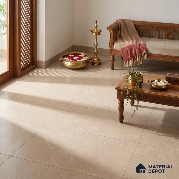 Marble Wall & Floor Tile TL 12751 Brown 4 ft x 2 ft Matte Finish Vitrified Tile - 9 mm | 6 Random Designs | Suitable For Living Room, Bedroom, Kitchen