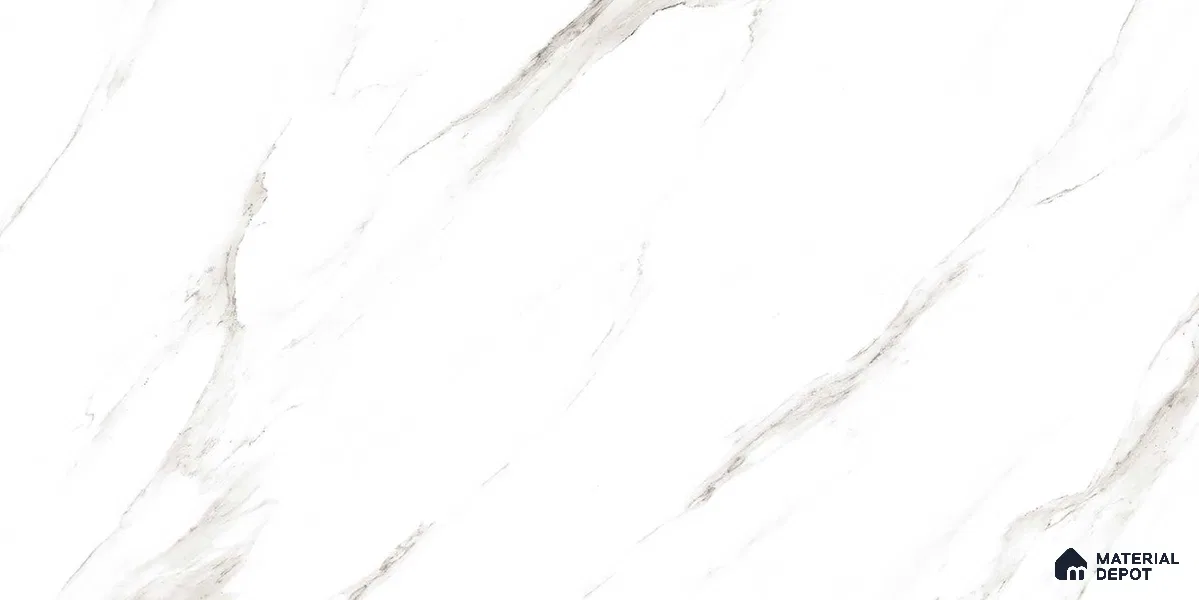 Marble Wall & Floor Tile TL 12752 White 4 ft x 2 ft Matte Finish Vitrified Tile - 9 mm | 5 Random Designs | Suitable For Living Room, Bedroom, Kitchen