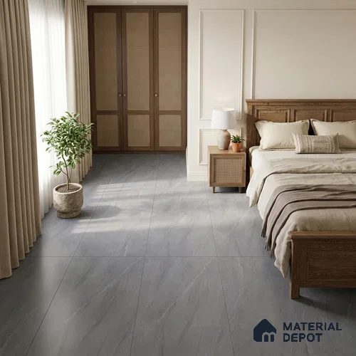 Marble Wall & Floor Tile TL 12754 Grey 4 ft x 2 ft Matte Finish Vitrified Tile - 9 mm | 5 Random Designs | Suitable For Living Room, Bedroom, Kitchen