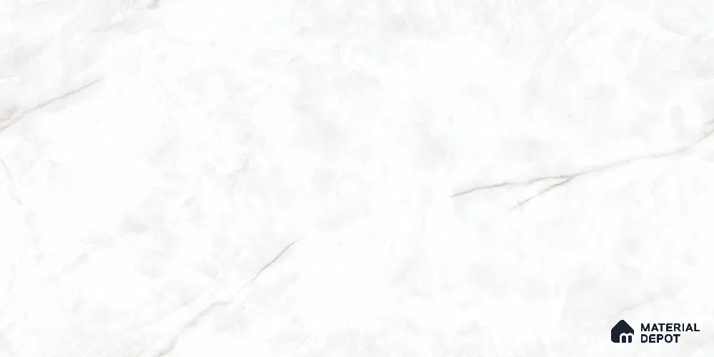 Marble Endless Wall & Floor Tile TL 12755 White 4 ft x 2 ft Glossy Finish Vitrified Tile - 8 mm | 3 Random Designs | Suitable For Living Room, Bedroom, Dining