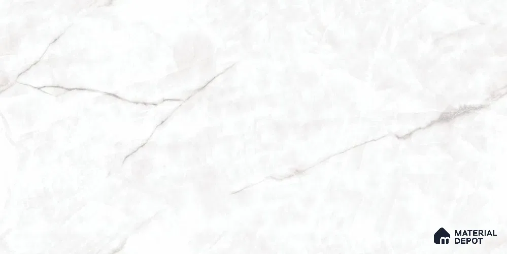 Marble Endless Wall & Floor Tile TL 12755 White 4 ft x 2 ft Glossy Finish Vitrified Tile - 8 mm | 3 Random Designs | Suitable For Living Room, Bedroom, Dining