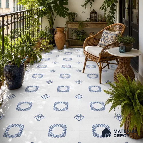 Moroccan Floor & Wall Tile TL 12760 Barrica 1 ft x 1 ft Matte Finish Vitrified Tile - 9 mm | Suitable For Bathroom, Kitchen, Balcony | 2 mm Spacer is Mandatory