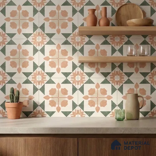 Moroccan Floor & Wall Tile TL 12761 Brindisi 1 ft x 1 ft Carving Matte Finish Vitrified Tile - 9 mm | Suitable For Bathroom, Kitchen, Balcony | 2 mm Spacer is Mandatory