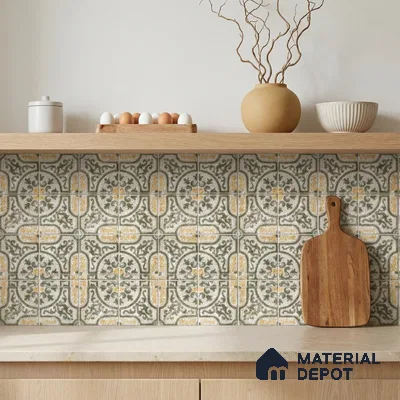 Moroccan Floor & Wall Tile TL 12762 Celtic 1 ft x 1 ft Matte Finish Vitrified Tile - 9 mm | Suitable For Bathroom, Kitchen, Balcony | 2 mm Spacer is Mandatory