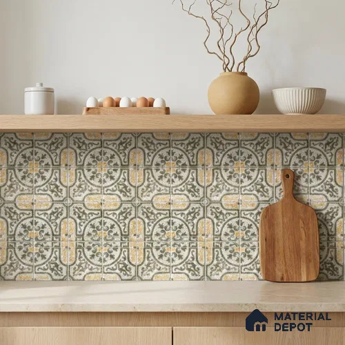 Moroccan Floor & Wall Tile TL 12762 Celtic 1 ft x 1 ft Matte Finish Vitrified Tile - 9 mm | Suitable For Bathroom, Kitchen, Balcony | 2 mm Spacer is Mandatory