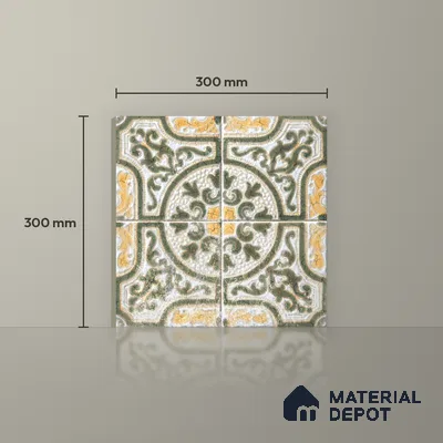 Moroccan Floor & Wall Tile TL 12762 Celtic 1 ft x 1 ft Matte Finish Vitrified Tile - 9 mm | Suitable For Bathroom, Kitchen, Balcony | 2 mm Spacer is Mandatory