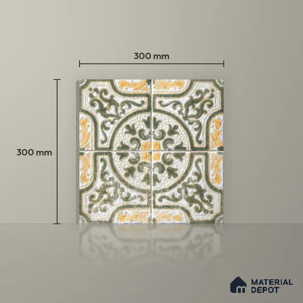 Moroccan Floor & Wall Tile TL 12762 Celtic 1 ft x 1 ft Matte Finish Vitrified Tile - 9 mm | Suitable For Bathroom, Kitchen, Balcony | 2 mm Spacer is Mandatory