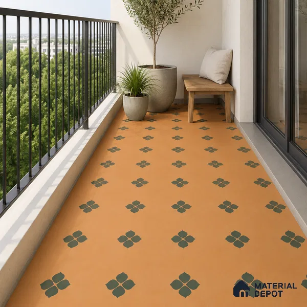 Moroccan Floor & Wall Tile TL 12763 Crea 1 ft x 1 ft Matte Finish Vitrified Tile - 9 mm | Suitable For Bathroom, Kitchen, Balcony | 2 mm Spacer is Mandatory