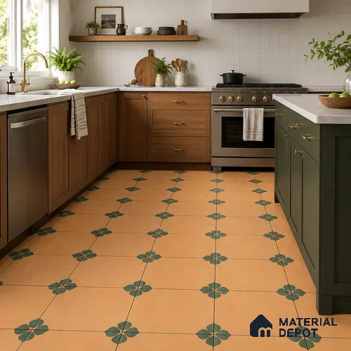 Moroccan Floor & Wall Tile TL 12763 Crea 1 ft x 1 ft Matte Finish Vitrified Tile - 9 mm | Suitable For Bathroom, Kitchen, Balcony | 2 mm Spacer is Mandatory