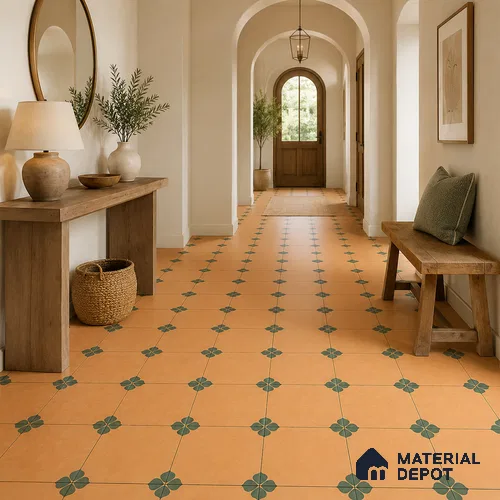 Moroccan Floor & Wall Tile TL 12763 Crea 1 ft x 1 ft Matte Finish Vitrified Tile - 9 mm | Suitable For Bathroom, Kitchen, Balcony | 2 mm Spacer is Mandatory