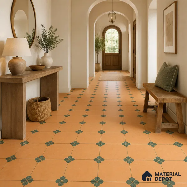 Moroccan Floor & Wall Tile TL 12763 Crea 1 ft x 1 ft Matte Finish Vitrified Tile - 9 mm | Suitable For Bathroom, Kitchen, Balcony | 2 mm Spacer is Mandatory