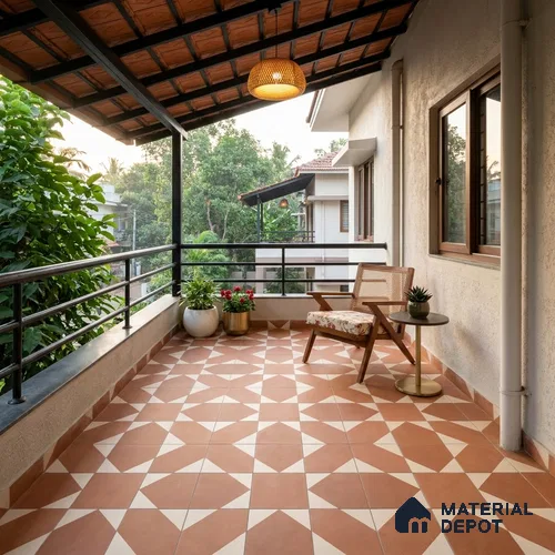 Moroccan Floor & Wall Tile TL 12764 Cupira 1 ft x 1 ft Carving Matte Finish Vitrified Tile - 9 mm | Suitable For Bathroom, Kitchen, Balcony | 2 mm Spacer is Mandatory