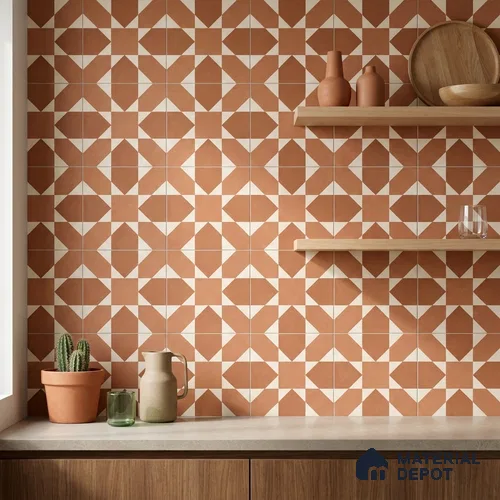Moroccan Floor & Wall Tile TL 12764 Cupira 1 ft x 1 ft Carving Matte Finish Vitrified Tile - 9 mm | Suitable For Bathroom, Kitchen, Balcony | 2 mm Spacer is Mandatory