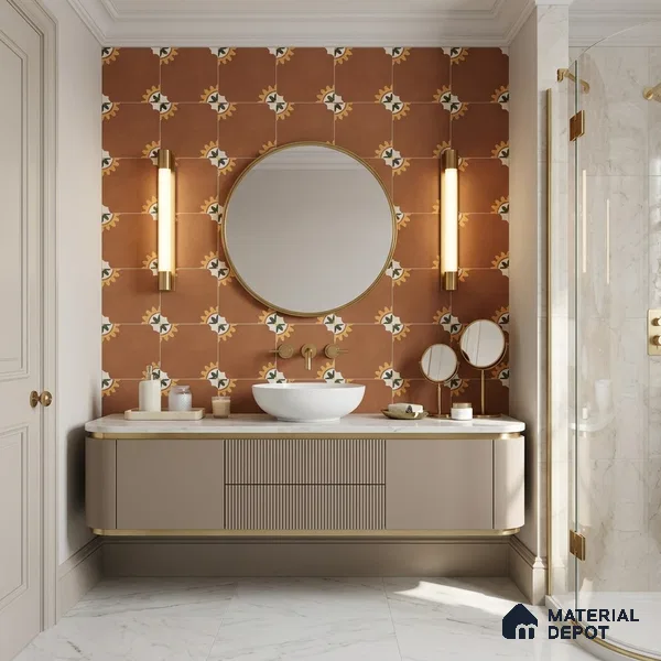 Moroccan Floor & Wall Tile TL 12766 Erin 1 ft x 1 ft Matte Finish Vitrified Tile - 9 mm | Suitable For Bathroom, Kitchen, Balcony | 2 mm Spacer is Mandatory