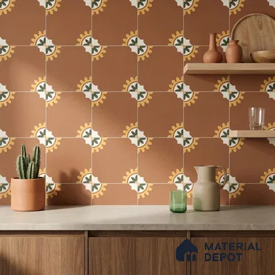 Moroccan Floor & Wall Tile TL 12766 Erin 1 ft x 1 ft Matte Finish Vitrified Tile - 9 mm | Suitable For Bathroom, Kitchen, Balcony | 2 mm Spacer is Mandatory