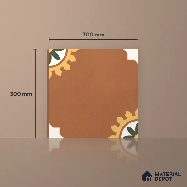 Moroccan Floor & Wall Tile TL 12766 Erin 1 ft x 1 ft Matte Finish Vitrified Tile - 9 mm | Suitable For Bathroom, Kitchen, Balcony | 2 mm Spacer is Mandatory