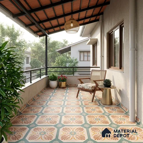 Moroccan Floor & Wall Tile TL 12768 Lido 1 ft x 1 ft Carving Matte Finish Vitrified Tile - 9 mm | Suitable For Bathroom, Kitchen, Balcony | 2 mm Spacer is Mandatory