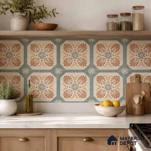 Moroccan Floor & Wall Tile TL 12768 Lido 1 ft x 1 ft Carving Matte Finish Vitrified Tile - 9 mm | Suitable For Bathroom, Kitchen, Balcony | 2 mm Spacer is Mandatory