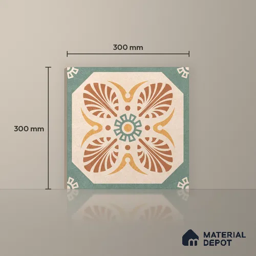 Moroccan Floor & Wall Tile TL 12768 Lido 1 ft x 1 ft Carving Matte Finish Vitrified Tile - 9 mm | Suitable For Bathroom, Kitchen, Balcony | 2 mm Spacer is Mandatory