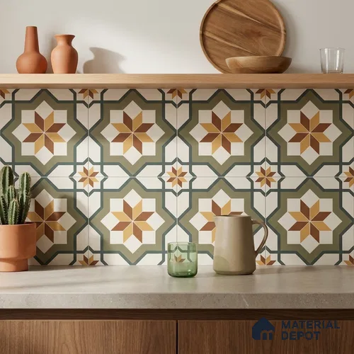 Moroccan Floor & Wall Tile TL 12769 Nevada Blanco 1 ft x 1 ft Matte Finish Vitrified Tile - 9 mm | Suitable For Bathroom, Kitchen, Balcony | 2 mm Spacer is Mandatory