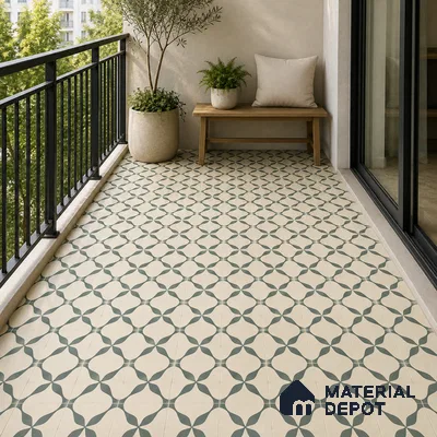 Moroccan Floor & Wall Tile TL 12770 Nevica 1 ft x 1 ft Carving Matte Finish Vitrified Tile - 9 mm | Suitable For Bathroom, Kitchen, Balcony | 2 mm Spacer is Mandatory