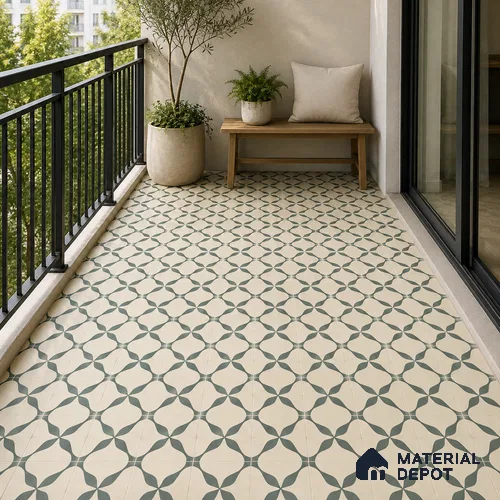 Moroccan Floor & Wall Tile TL 12770 Nevica 1 ft x 1 ft Carving Matte Finish Vitrified Tile - 9 mm | Suitable For Bathroom, Kitchen, Balcony | 2 mm Spacer is Mandatory