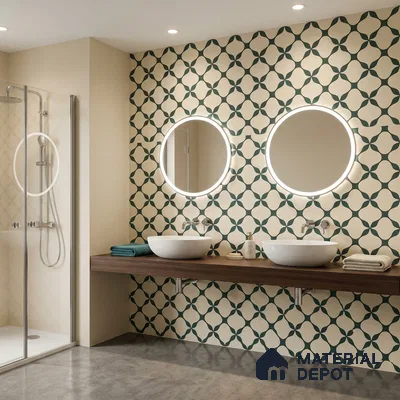 Moroccan Floor & Wall Tile TL 12770 Nevica 1 ft x 1 ft Carving Matte Finish Vitrified Tile - 9 mm | Suitable For Bathroom, Kitchen, Balcony | 2 mm Spacer is Mandatory