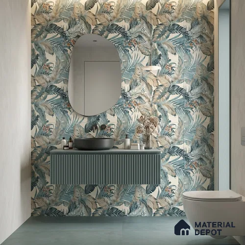 Tropical Wall Tile TL 12774 Elista Mist Decor 4 ft x 2 ft Matte Carving Finish Vitrified Tile - 9 mm