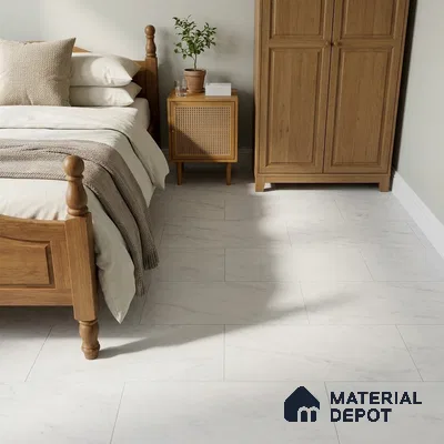 Marble Wall & Floor Tile TL 12775 Bianco 4 ft x 2 ft Punch Matte Finish Vitrified Tile - 9 mm | Suitable For Living Room, Bedroom, Kitchen