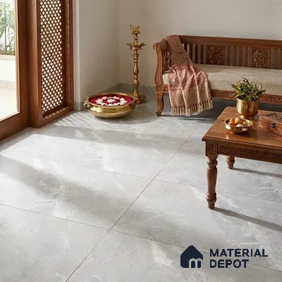 Marble Wall & Floor Tile TL 12775 Bianco 4 ft x 2 ft Punch Matte Finish Vitrified Tile - 9 mm | Suitable For Living Room, Bedroom, Kitchen