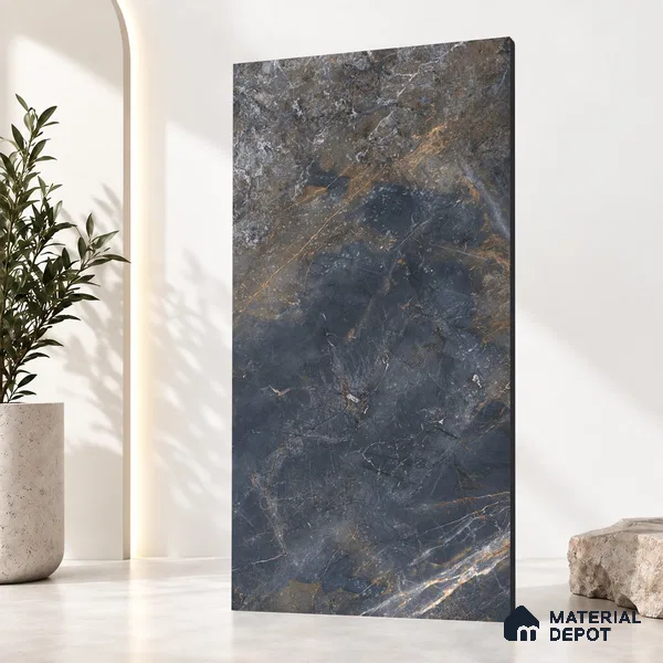 Marble Wall & Floor Tile TL 12775 B Azzule 4 ft x 2 ft Punch Matte Finish Vitrified Tile - 9 mm | Suitable For Living Room, Bedroom, Kitchen