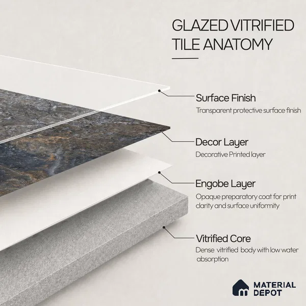 Marble Wall & Floor Tile TL 12775 B Azzule 4 ft x 2 ft Punch Matte Finish Vitrified Tile - 9 mm | Suitable For Living Room, Bedroom, Kitchen