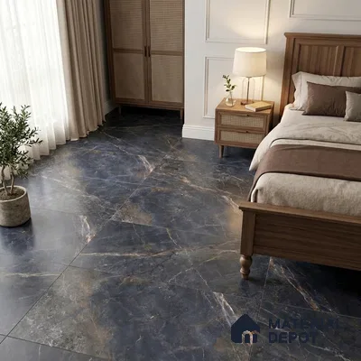 Marble Wall & Floor Tile TL 12775 B Azzule 4 ft x 2 ft Punch Matte Finish Vitrified Tile - 9 mm | Suitable For Living Room, Bedroom, Kitchen