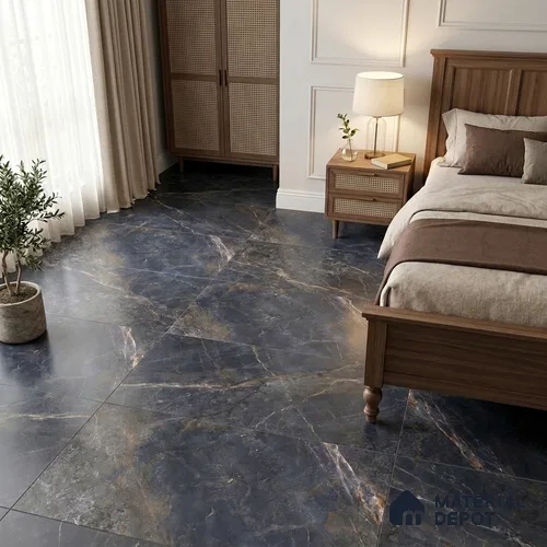 Marble Wall & Floor Tile TL 12775 B Azzule 4 ft x 2 ft Punch Matte Finish Vitrified Tile - 9 mm | Suitable For Living Room, Bedroom, Kitchen