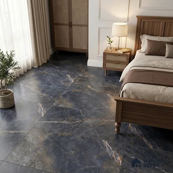 Marble Wall & Floor Tile TL 12775 B Azzule 4 ft x 2 ft Punch Matte Finish Vitrified Tile - 9 mm | Suitable For Living Room, Bedroom, Kitchen
