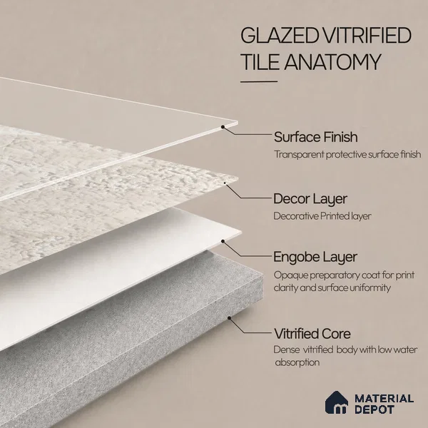 Marble Wall & Floor Tile TL 12775 D Cream 4 ft x 2 ft Punch Matte Finish Vitrified Tile - 9 mm | Suitable For Living Room, Bedroom, Kitchen