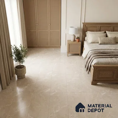 Marble Wall & Floor Tile TL 12775 D Cream 4 ft x 2 ft Punch Matte Finish Vitrified Tile - 9 mm | Suitable For Living Room, Bedroom, Kitchen