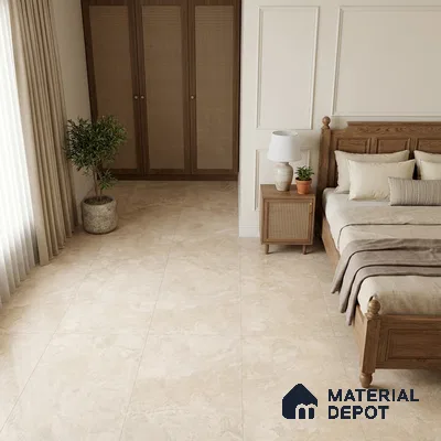 Marble Wall & Floor Tile TL 12776 Cream 4 ft x 2 ft Punch Matte Finish Vitrified Tile - 9 mm | Suitable For Living Room, Bedroom, Kitchen
