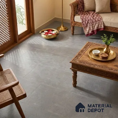Cement Floor & Wall Tile TL 12777 D Garmin Smoke 4 ft x 2 ft Punch Matte Finish Vitrified Tile - 9 mm