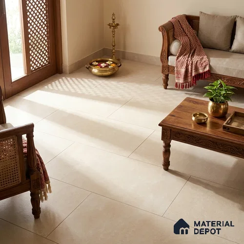 Cement Floor & Wall Tile TL 12778 C Prive Crema 4 ft x 2 ft Matte Finish Vitrified Tile - 9 mm