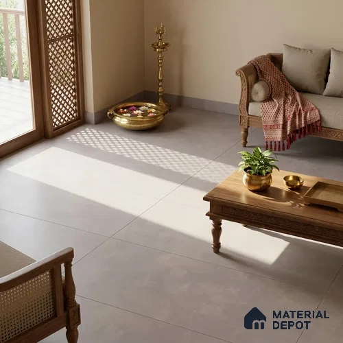 Cement Floor & Wall Tile TL 12778 E Prive Grey 4 ft x 2 ft Matte Finish Vitrified Tile - 9 mm
